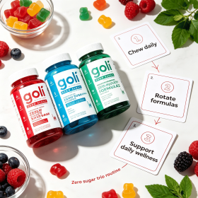 Zero Sugar Gummy Trio Bundle, 3 Pack Chewable Nutritional Gummies Set, Apple Cider Vinegar, Ashwagandha & Probiotic Gummies Adult Daily Supplemen