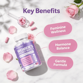 Women Botanical Blend Nutritional Capsules, Natural Plant Extract Wellness Capsules, Daily Botanical Supplement for Adult Women