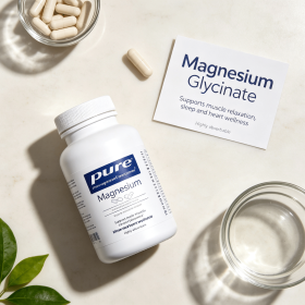 Magnesium Glycinate Capsules, Chelated Magnesium Nutritional Supplement, Gentle High Absorption Magnesium Pills for Adult Daily Wellness