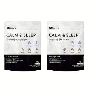 Calm & Sleep Adaptogenic Drink Mix - Raspberry Lemonade, 0 Sugars - L-Theanine, Ashwagandha & Magnesium For Relaxation & Rest, 24 Packets (Option: 02)