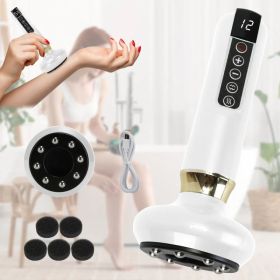 Anti Cellulite Massager Handheld Vacuum Suction Cupping Kit Beauty Tool With 12 Suction Mode 12 Heating 20Mins Auto-Off One-Key Pressure Release (Option: White)
