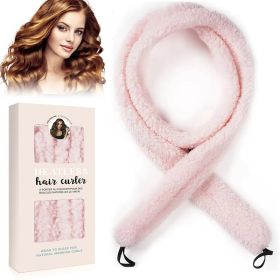 Satin Heatless Hair Curler, Lazy Natural Soft Wave DIY Heatless Curls For Sleep In Overnight, For All Hair Types - Pink (Option: Pink)