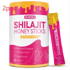 Strawberry Honey Sticks 20ct Shilajit, Shatavari  Saffron  Female Hormone  Energy Support (Option: Picture color-2PCS)