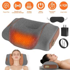 Professional Neck Massager Pillow with Large Heating Area, Air Compression & Dual Vibration Motors, Memory Foam Neck Pillow for Pain Relief (Option: AS PIC)