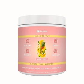 Super Greens Powder Miami Vice Flavor 255g Natural Daily Greens Supplement Supports Energy Digestion Immunity Bloating Relief (Option: 01)