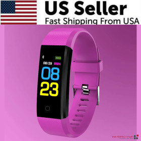 Fitness Smart Watch Activity Tracker Heart Rate For Women Men Oxygen BP Monitor (Color: Purple)
