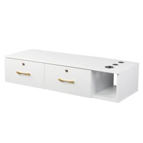15mm E0 particleboard linen two draw three holes with lock salon cabinet white (Option: default title)